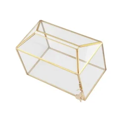 Glasæske Med Lås Guld