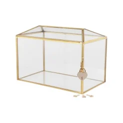 Glasæske Med Lås Guld