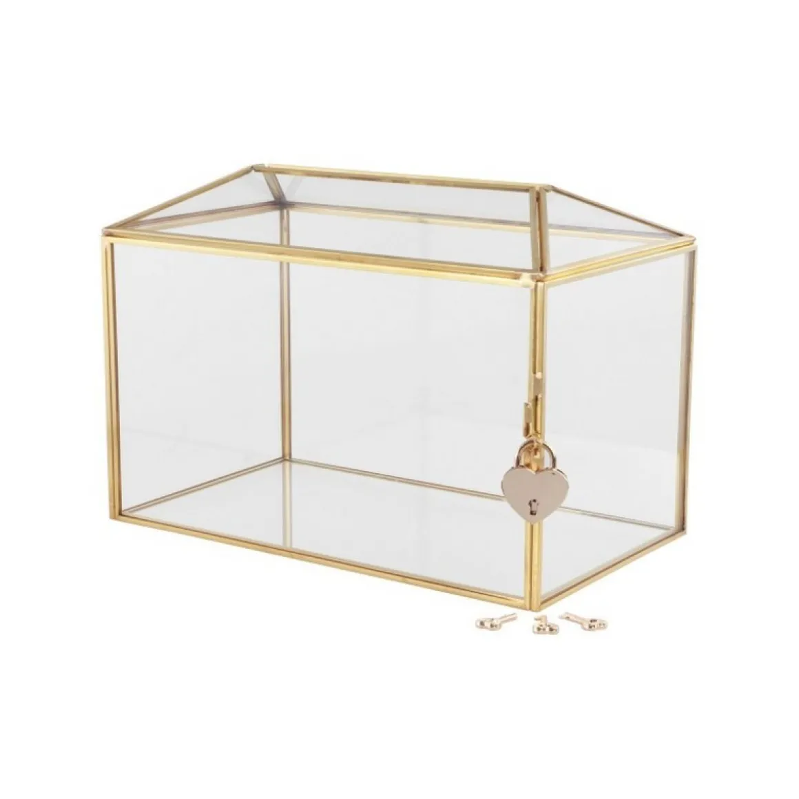 Glasæske Med Lås Guld