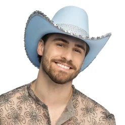 Glimmer Cowboyhat Lyseblå