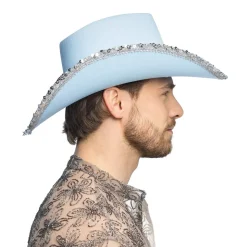 Glimmer Cowboyhat Lyseblå