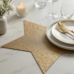 Glimmer Dækkeserviet Stjerne Guld