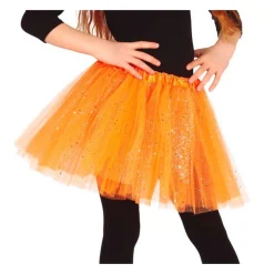 Glitrende Børnetylskørt Orange