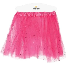 Glitrende Børnetylskørt Pink