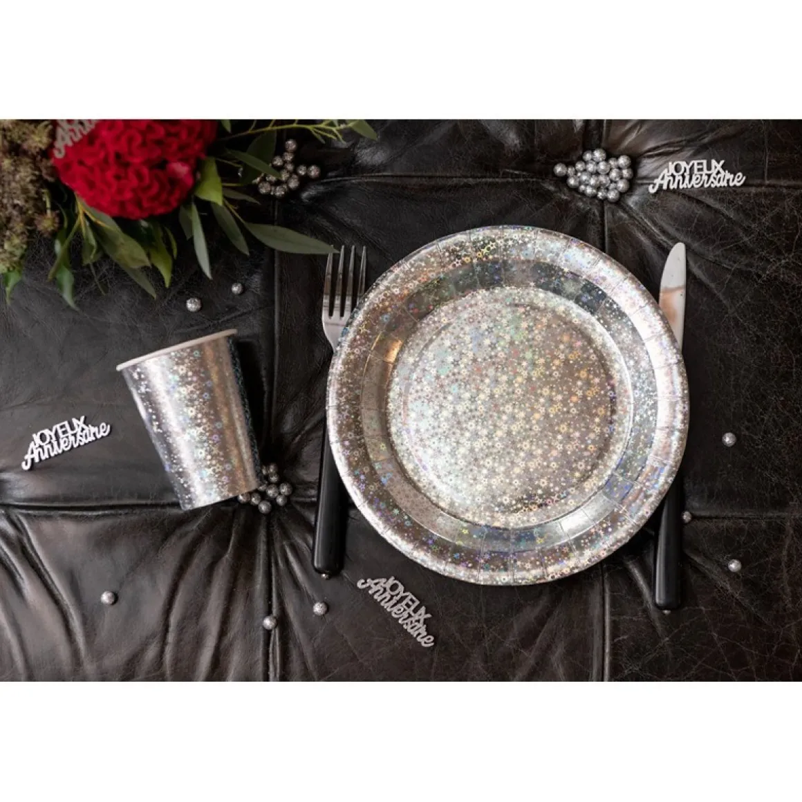 Glitrende Papkrus Sølv