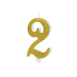 Glitter Kagelys Guld