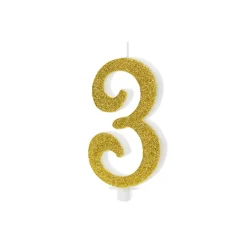 Glitter Kagelys Guld