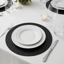Glitter Premium Dækkeservietter Sort