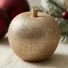 Glitter Æble Julepynt Guld