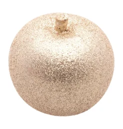 Glitter Æble Julepynt Guld