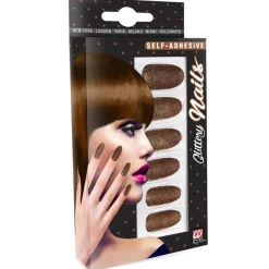 Glitter Negle Kobber