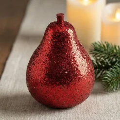Glitter Pære Julepynt Rød