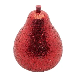 Glitter Pære Julepynt Rød