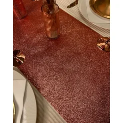 Glitter Premium Bordløber Rosaguld