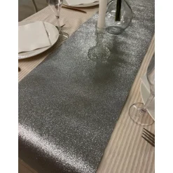 Glitter Premium Bordløber Sølv