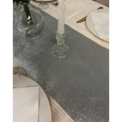 Glitter Premium Bordløber Sølv