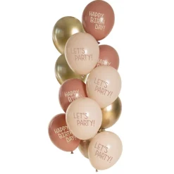 Golden Blossom Happy Birthday Latexballoner