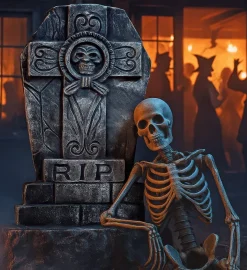 Gotisk RIP Gravsten Sort