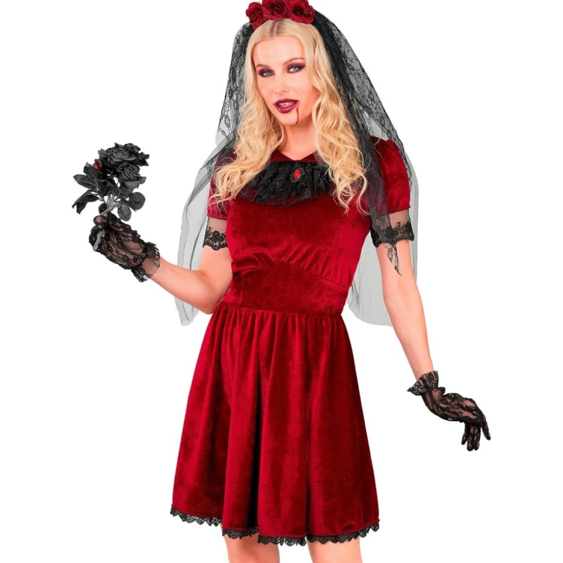 Gotisk Vampyrbrud Kostume Bordeaux