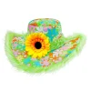 Grøn Hippie Hat Med Solsikke