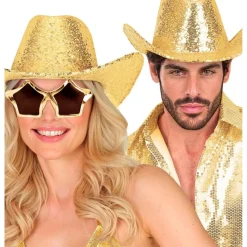Guld Cowboyhat Med Pailletter