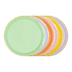 Guldkant Tallerkener Pastel Mix