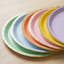 Guldkant Tallerkener Pastel Mix