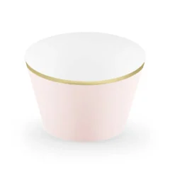 Guldkantet Cupcake Wrappers Lyserød