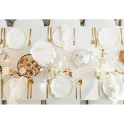 Guld Ornament Firkantede Paptallerkener