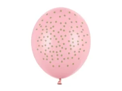Guldprikkede Balloner Pastel Lyserød