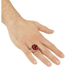 Guldring Med Rød Sten
