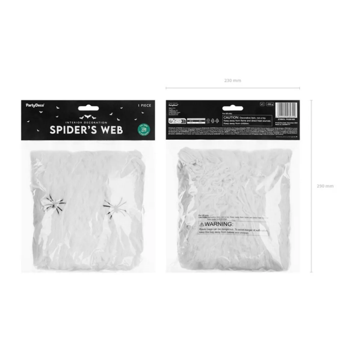 Halloween Spindelvæv Med Edderkopper 200g