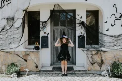 Halloween Stofbaggrund Sort