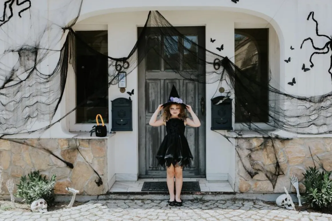 Halloween Stofbaggrund Sort
