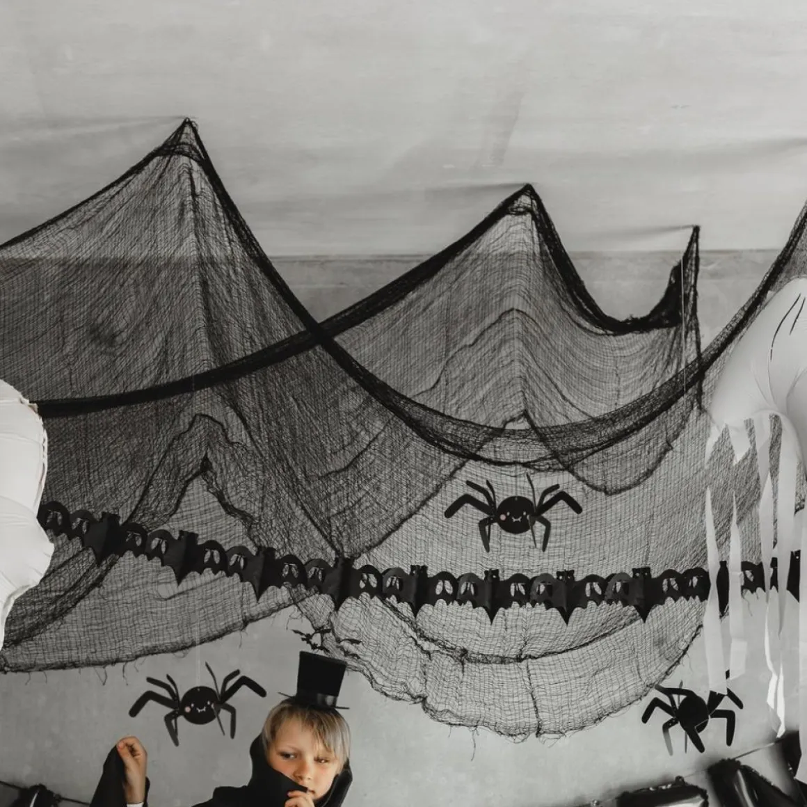 Halloween Stofbaggrund Sort