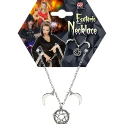 Halvmåne Pentagram Halskæde