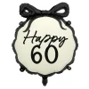 Happy 60 Folieballon Sort/Hvid