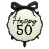 Happy 50 Folieballon Sort/Hvid