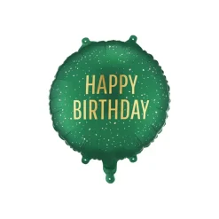 Happy Birthday Rund Folieballon Grøn