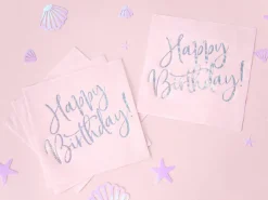Happy Birthday Servietter Lyserød