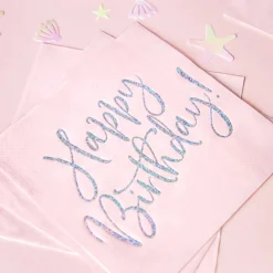 Happy Birthday Servietter Lyserød