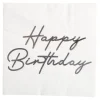 Happy Birthday Servietter Sølv