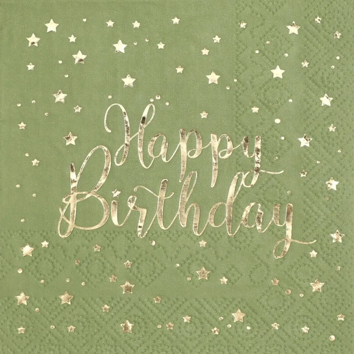 Happy Birthday Servietter Oliven