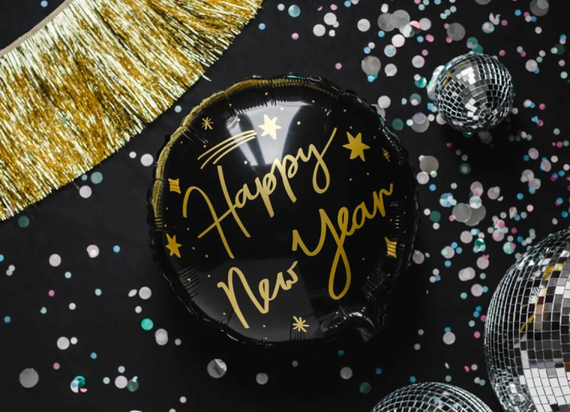 Happy New Year Folieballon Sort