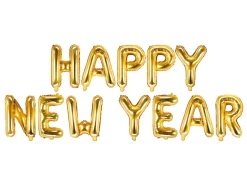 Happy New Year Folieballoner Guld