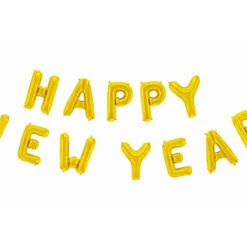 Happy New Year Folieballoner Guld