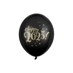 Happy 2025 Balloner Sort/Guld