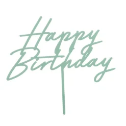 Happy Birthday Akryl Kagetopper Mat Grøn