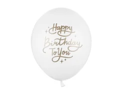 Happy Birthday Balloner Pastel Hvid