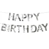 Happy Birthday Bogstavsguirlande Sølv